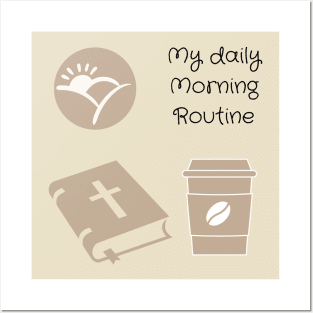 My daily morning routine bible coffee Jesus Mom life Posters and Art